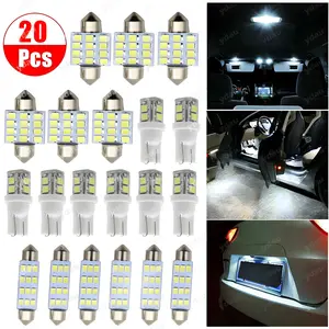 20Pcs LED Car Interior Light Kit – T10 Dome Interior Lights,31mm 42mm Replacement Bulbs for Top Maps,6000K White, Easy Install Plug and Play for Car Truck SUV