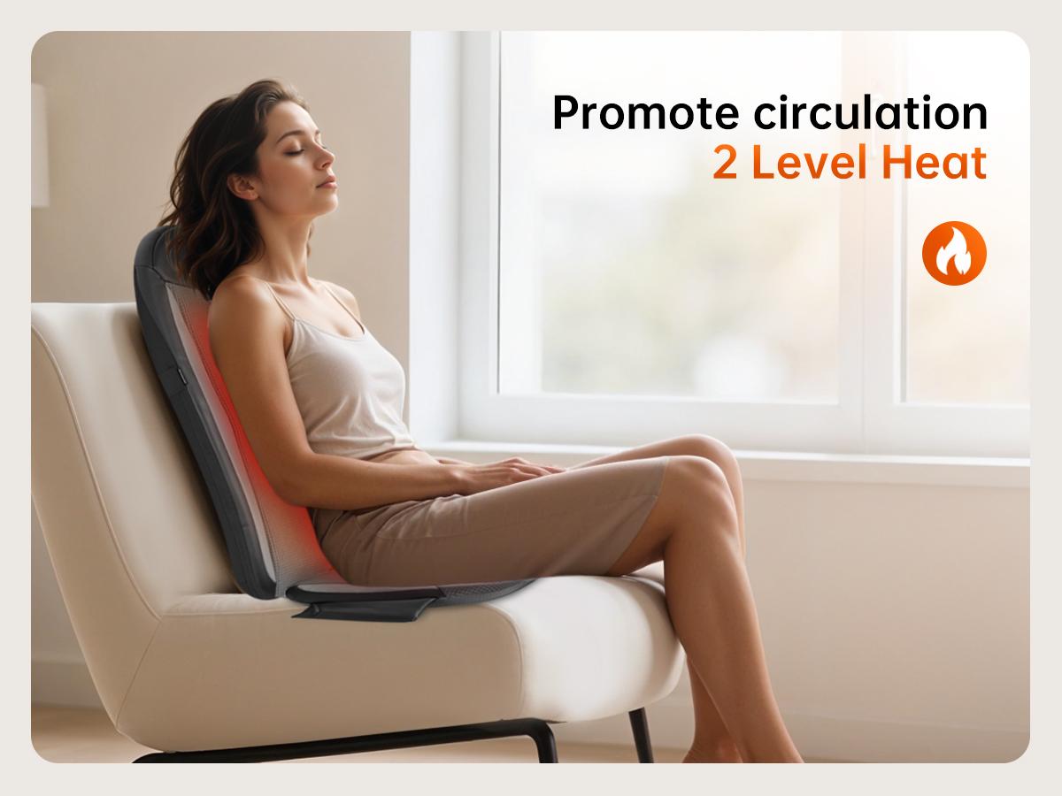 Comfier Shiatsu Back Massager with Heat & Vibration - Deep Tissue Massage for Neck Hip Relief - Home Office Chair Pad - Gift for Women Men Dad Mom Adjustable Daily - Mild Therapy Comfier Shiatsu Back Massager with Heat & Vibration - Deep Tissue Massage for Neck Hip Relief - Home Office Chair Pad - Gift for Women Men Dad Mom Adjustable Daily - Mild Therapy