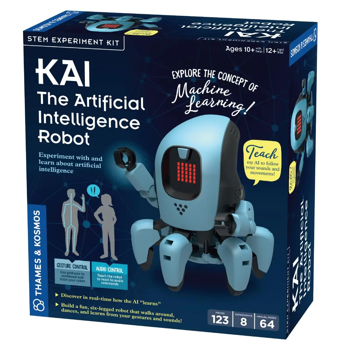 212 MAIN A-Sonic XS71640 Kosmos Kai Kid Safe Robot Kit - App-Enabled for iOS/Android, AI Learning Intro for Kids, Smart Robot Experiment Building, Machine Learning Exploration