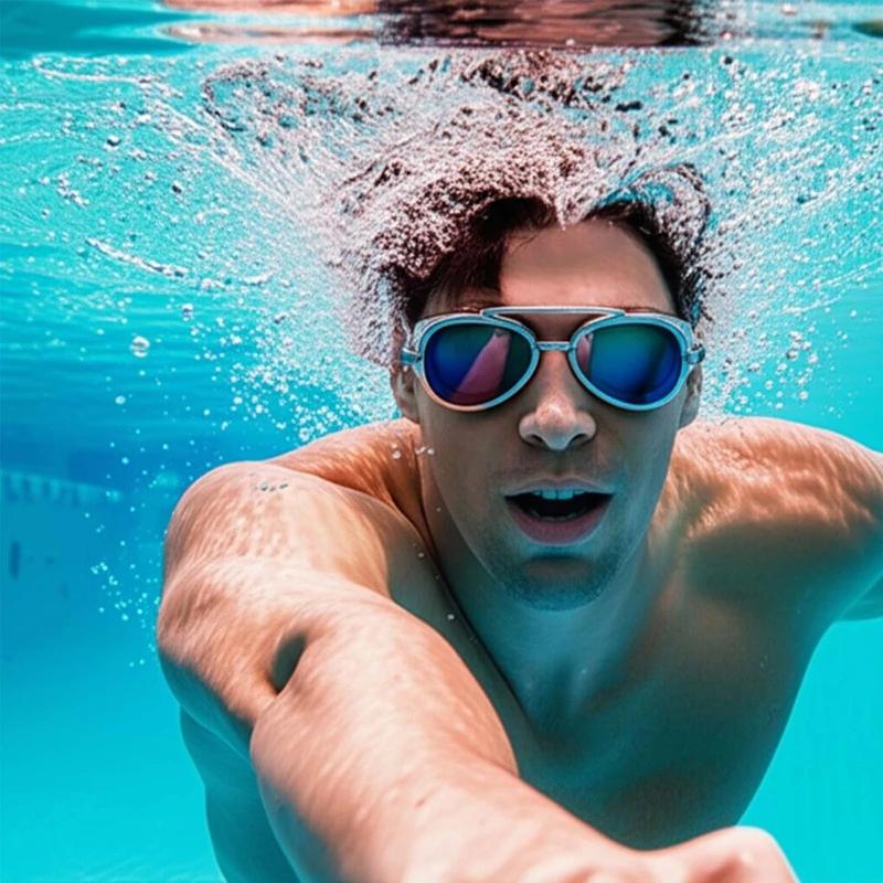 Beramies Retro Style Swim Goggles, Swim Goggles for Adults & Kids - Anti-Fog Full-Coverage, 3-Color UV Lens, Waterproof Earplugs & Nose Clip, Fit Outdoorfun Wide Field of View Waterproof Leak Proof，Sleek Training Swim Goggles, Outdoor Swim Goggles Unisex