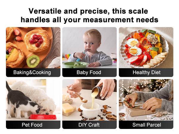 Ultrean Food Scale Digital Kitchen Scale, HD LED Display, Stainless Steel, 4 Units, Batteries Included, 11 lb (5 kg)