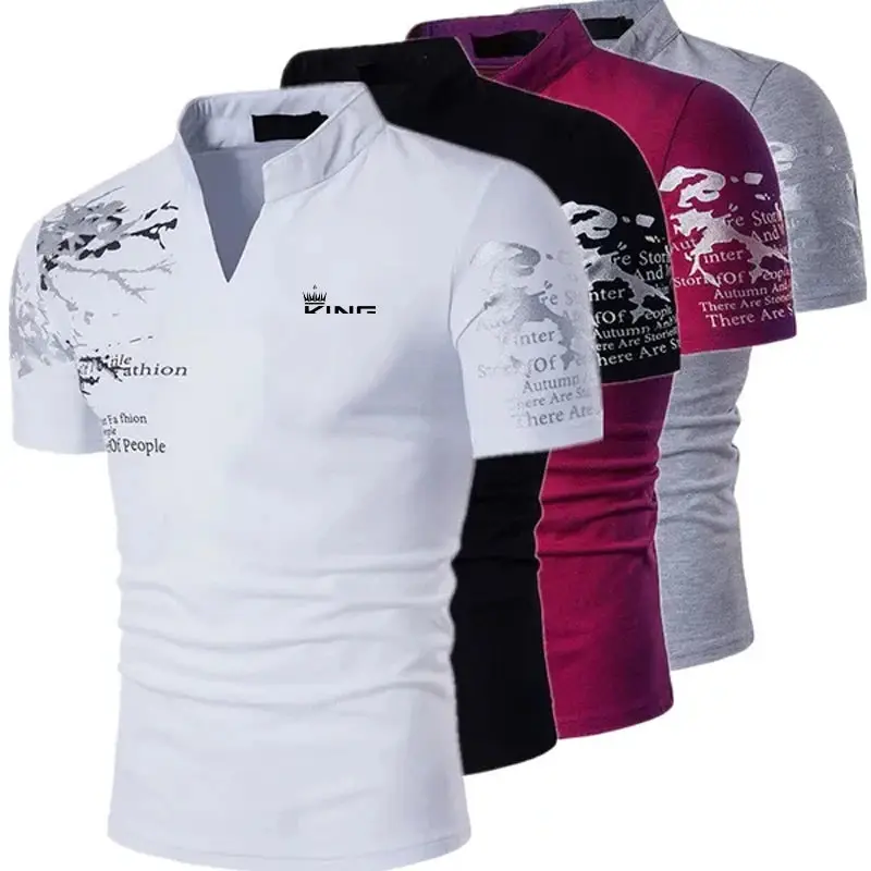 Men’s Graphic Print Polo Shirt – Casual Short Sleeve Golf & Streetwear Polo