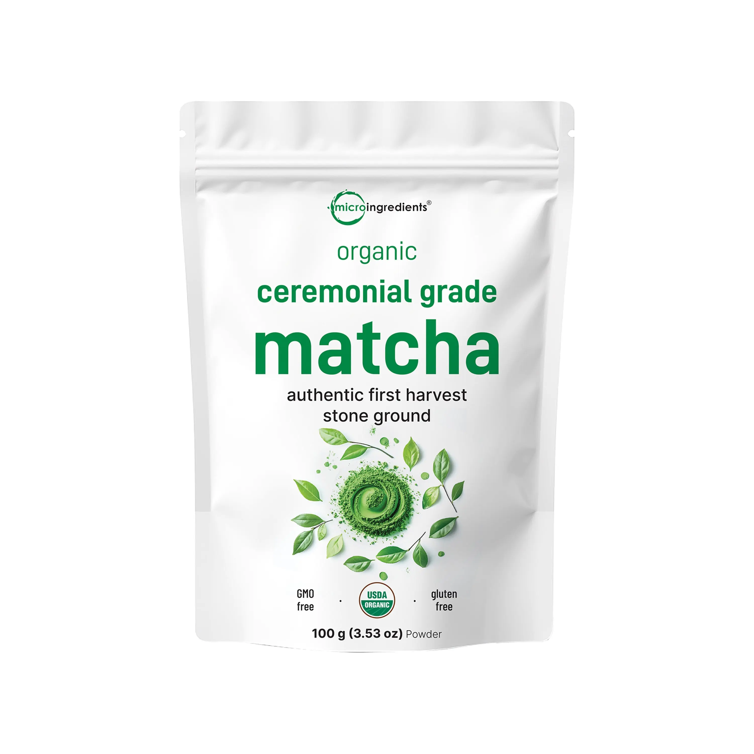 Micro Ingredients Organic Ceremonial Grade Matcha Green Tea Powder, 100g Micro Ingredients Organic Ceremonial Grade Matcha Green Tea Powder, 100g