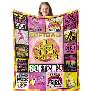 Softball Accessories for Girls, Softball Gifts for Girls, Softball Gifts for Team, Softball Party Favors, Softball Stuff, Softball Lover/Player Gifts, Girls Softball Blanket