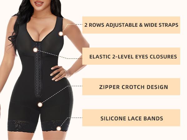 YIANNA Fajas Colombianas Shapewear for Women Tummy Control Full Shapewear Butt Lifter with Hooks Closure SpringStatements
