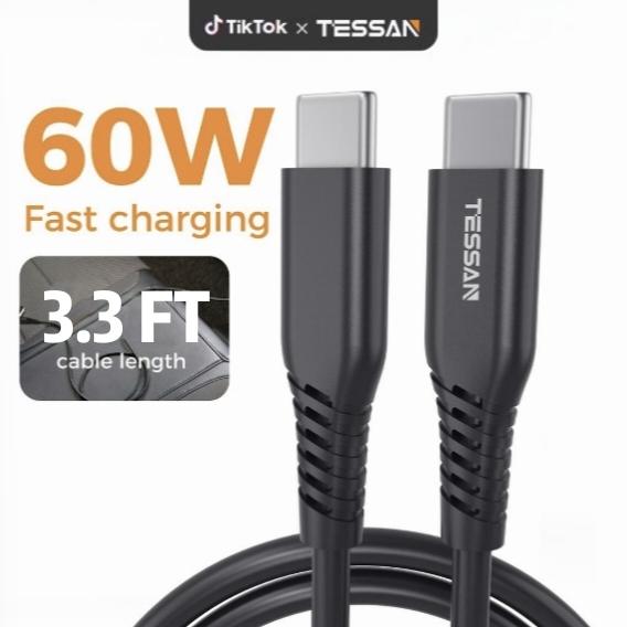 [Buy 1 Get 1 Free 60W Charging Cable] Tessan Detachable Power Strip with 35W GaN Fast Charging, USB Adapter and 3AC Power Strip into One for Easy Portability, 7-in-1 Power Strip with USB-A/C Ports for Phones, iPad, MacBook and More Devices