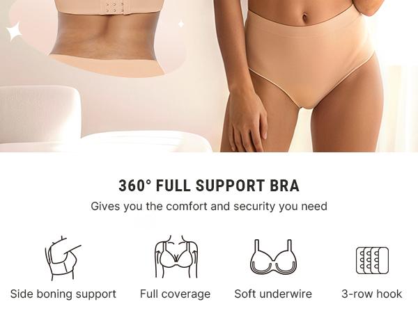 FeelinGirl Unlined Bras for Women Underwire Comfortable Support Perfect Coverage T-Shirt Bra Big Breast Friendly TiktokSuperBrandDay