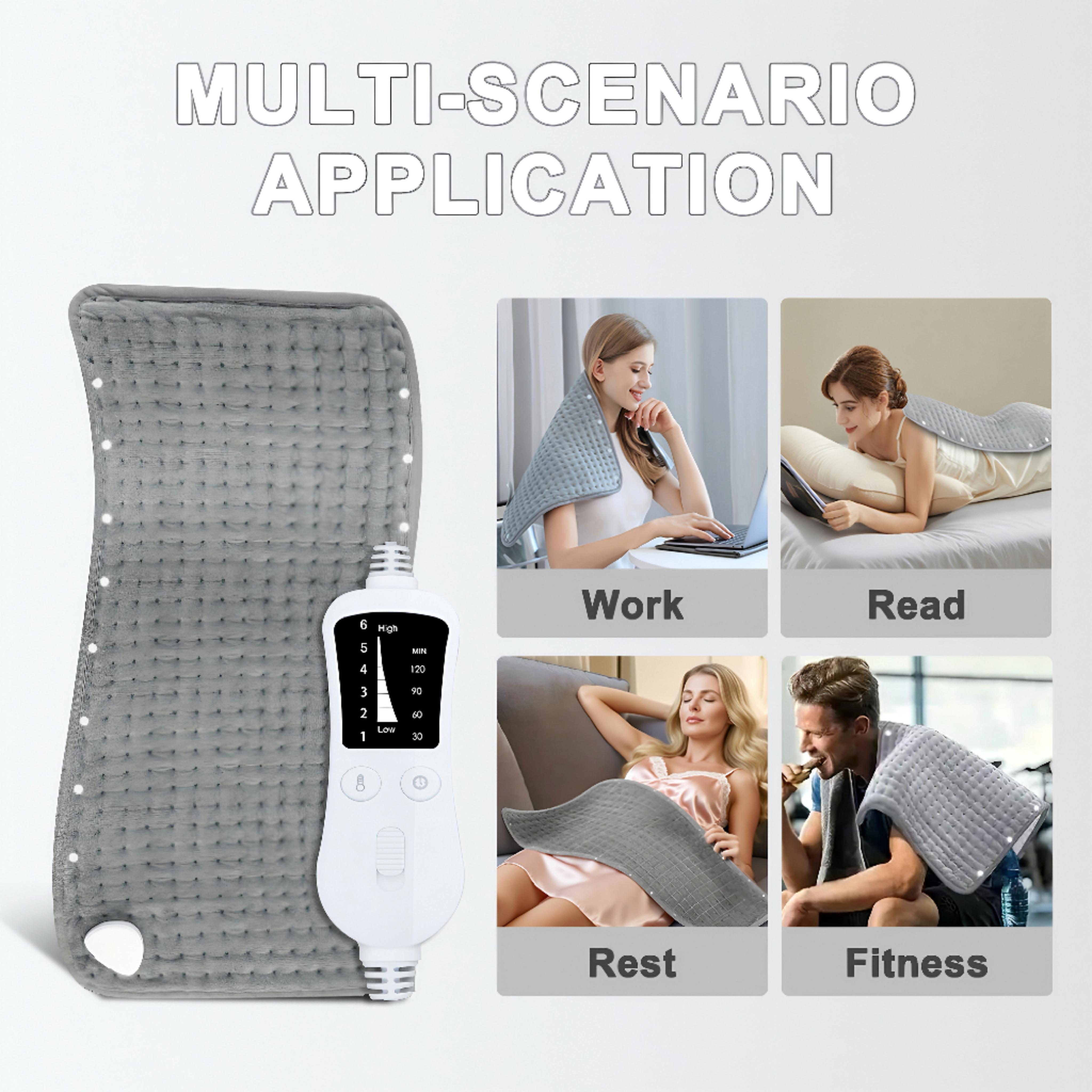 40"x20" Extra-Large xxl Heating Pad, Full Body Electric Heating Pad, Suitable for Back, Neck, Shoulders, Abdomen and Comfort During Women's Menstrual Period, Quickly Heats Up to 131°F, 6 Heat Levels, 4 Timers-Machine Wash, Christmas Gift, Dad, Mom,