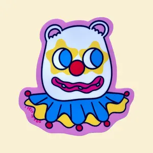 Clown Bear Sticker