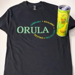 Set de t shirt y tumbler con diseño de Orula. Ifa, olofin, orunmila.