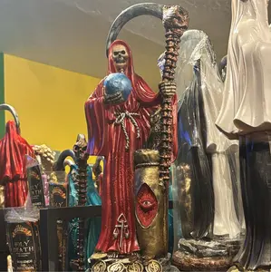 Santa Muerte 19 inch statue Red