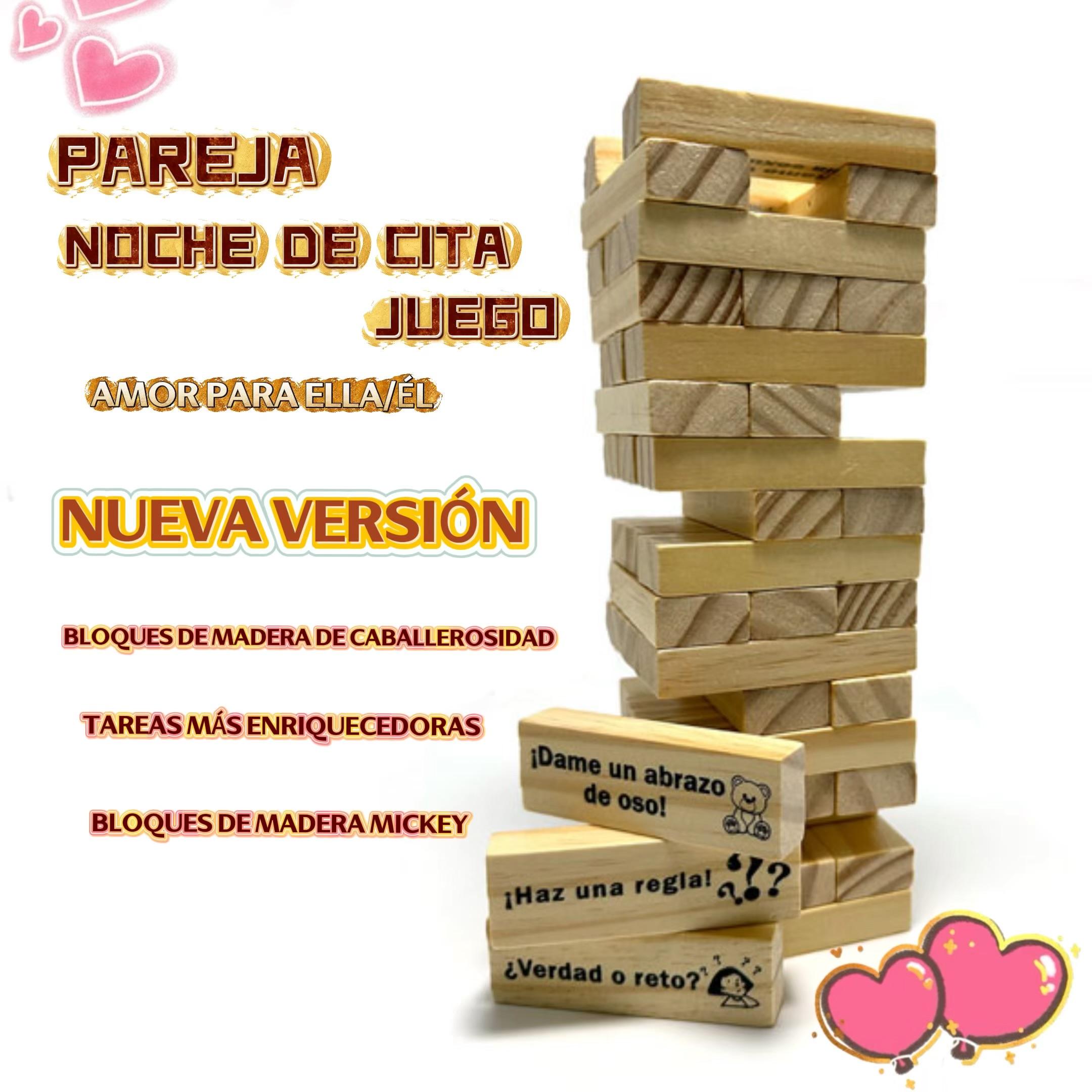 Block tower game for dating(Spanish version),Stacking-tower game for couple,Gift for Friend,Best Game for Party.Regalo de San Valentín.couple gifts for adults，gift giving among adults
