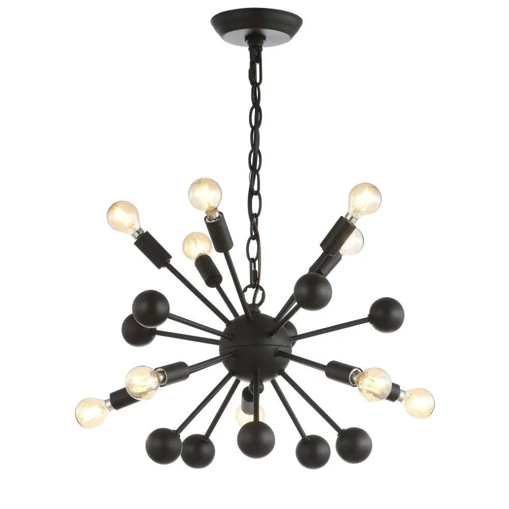 JONATHAN Y Orbit 19.5" Adjustable Iron Contemporary Mid-Century Industrial Sputnik LED Chandelier, Decoration Lamp, Home Decor Light, Hardwire Install with LED Bulbs, Home Ceiling Lighting, Chandelier Drop, Ul Listed