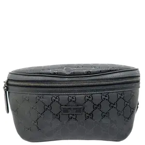Pre-owned GUCCI Coated Canvas Belt Bags GG Imprime Monogram Waist Bum Bag Black 233269
