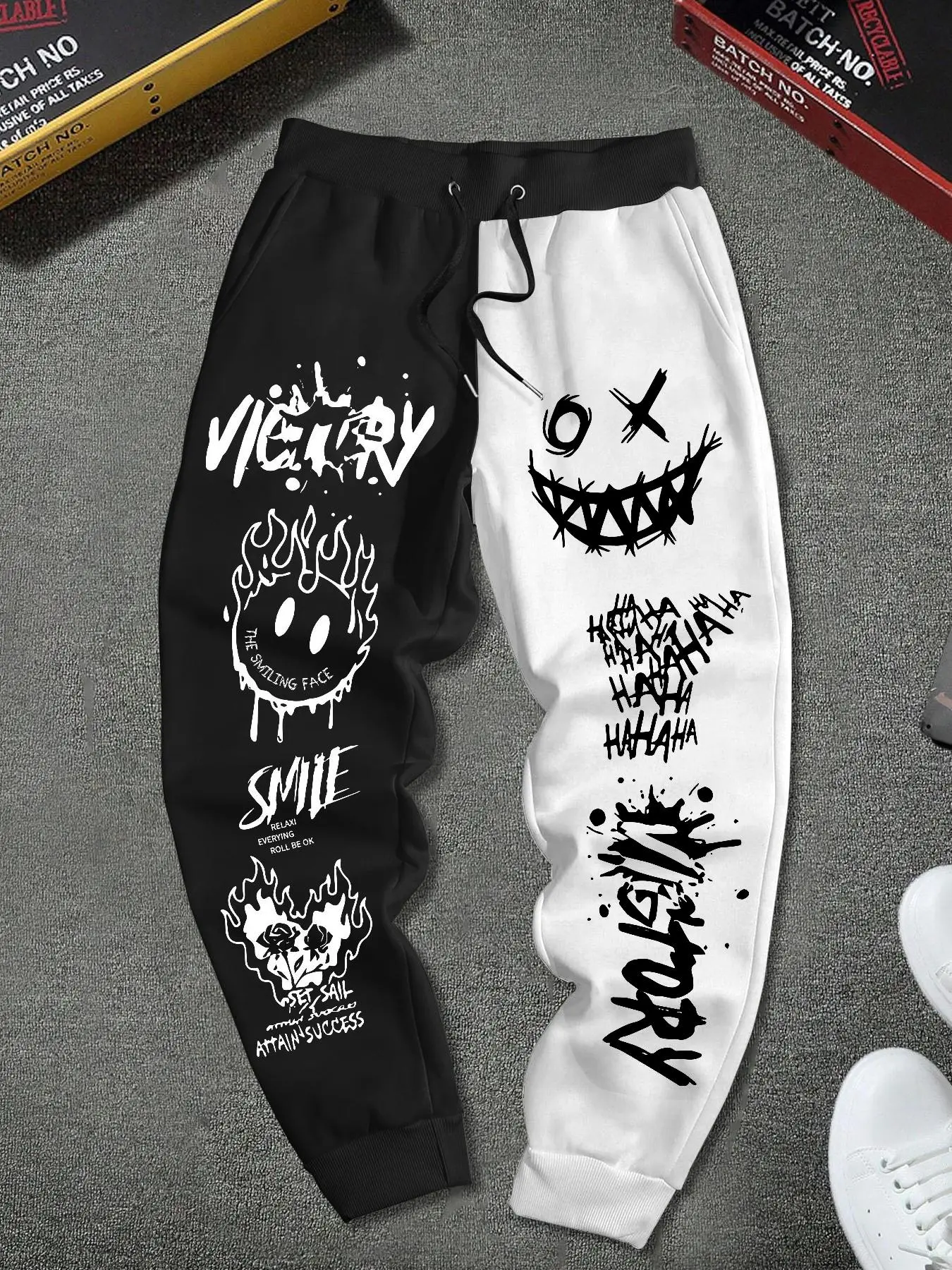 Men's Letter Print Drawstring Sweatpants Drawstring Waist, Regular Fit Casual Comfy Pants for Daily Wear, Men's Casual Streetwear Trousers for All Seasons, Casual Bottoms