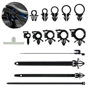 200Pcs Car Wire Loom Routing Clips - 10 Different Sizes Push Mount Cable Tie Assortment,Universal Replacement for Automotive,Car Accessories