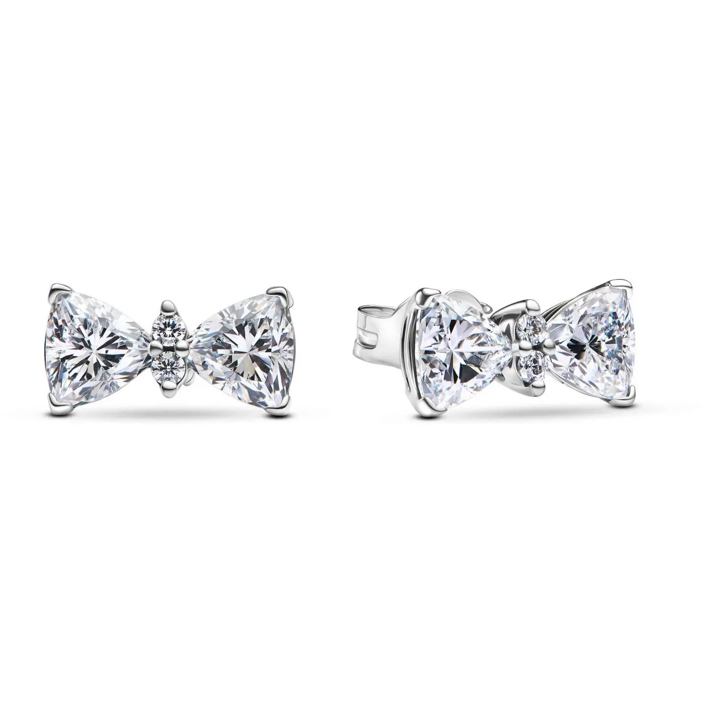 Pandora Timeless Classic Sparkling Bow Stud Earrings 293506C01 - Unisex Semiprecious Stone Jewelry for Adults' Daily Wear