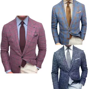 Mens Plaid Blazer Sports Coat CasualFit Checkered Blazer for Men Party Dating Wedding Suits Menswear Long Sleeve Formal Workwear