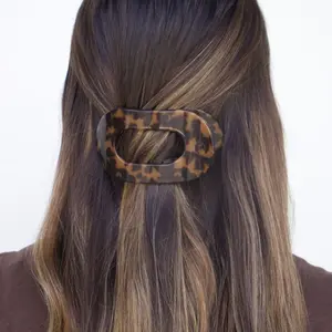 TELETIES - Medium Flat Round Hair Clip - Tortoise