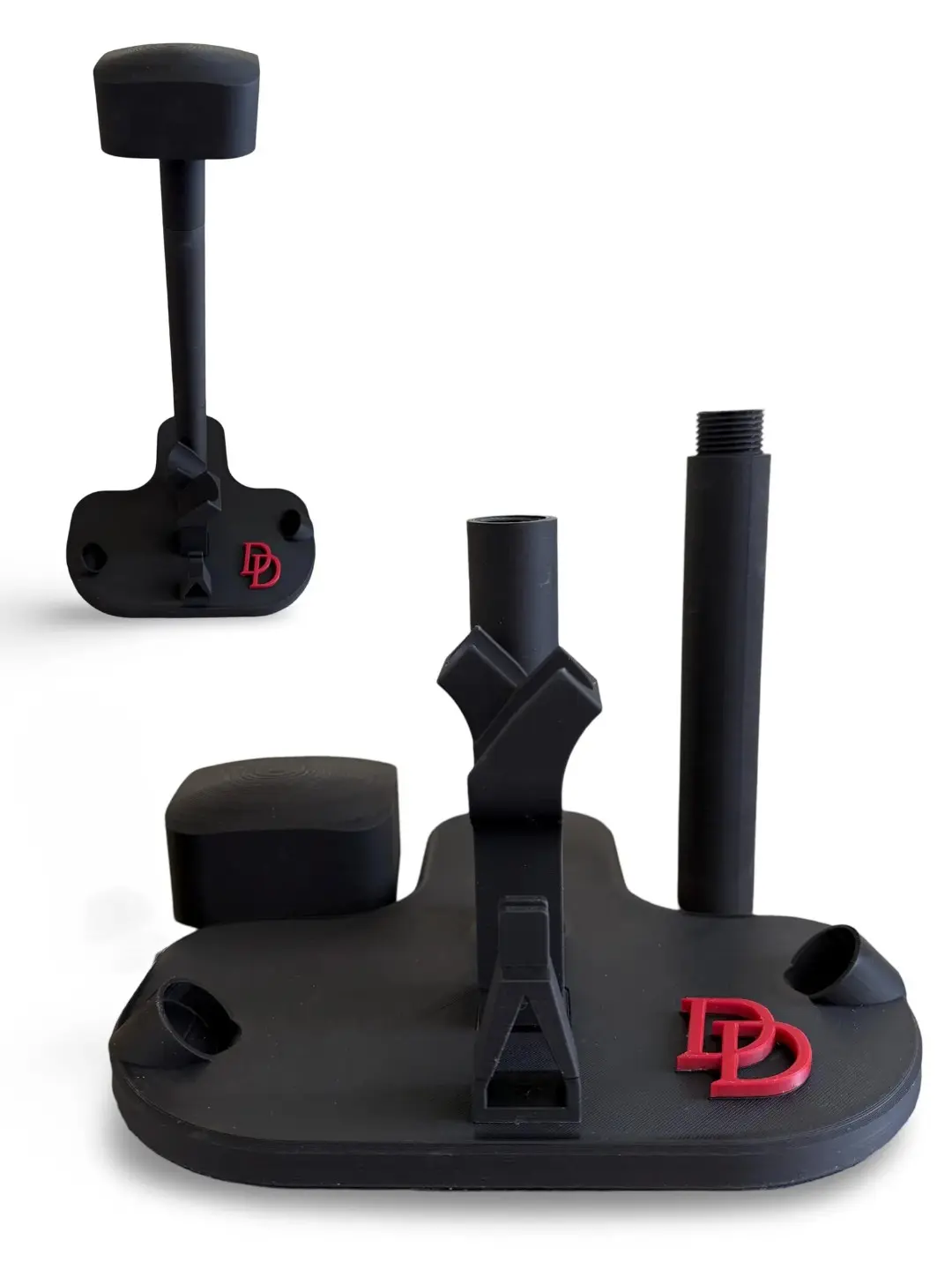Daredevil Helmet Display Stand with mount for Billy Club & Glasses Holder | Cosplay Desk Display Stand costume menswear