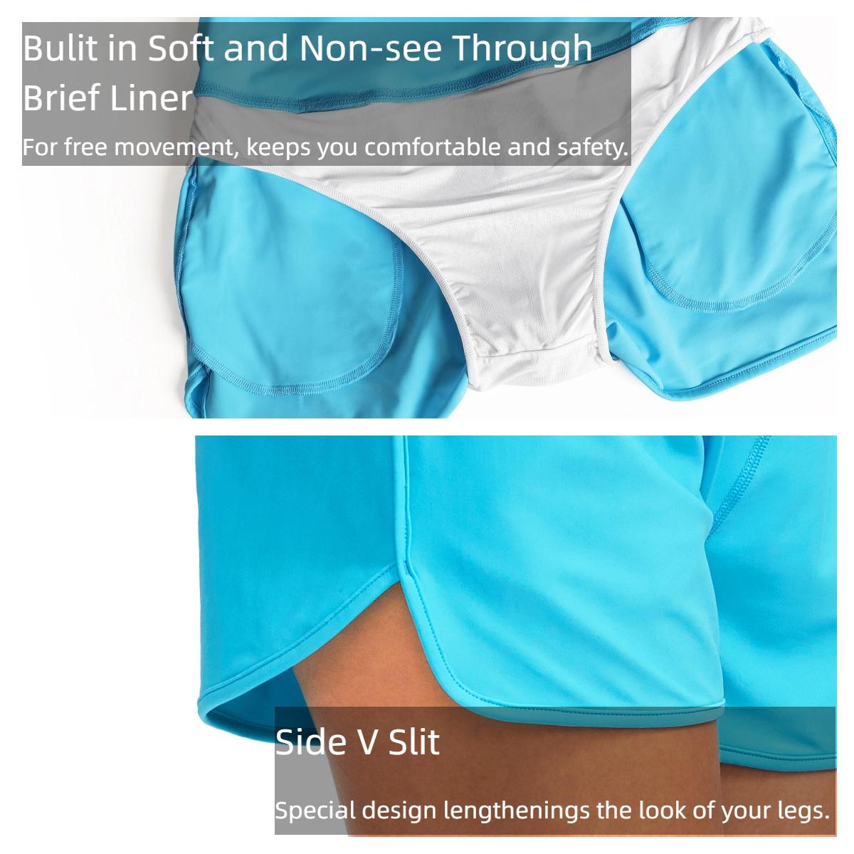 G Gradual Women's 3" High Waisted Swimmingtrunks with Pockets Quick Dry Swimtrunks with Liner Swimsuit Bottoms for Women Swim Board Shorts Swimmingshorts Swimset