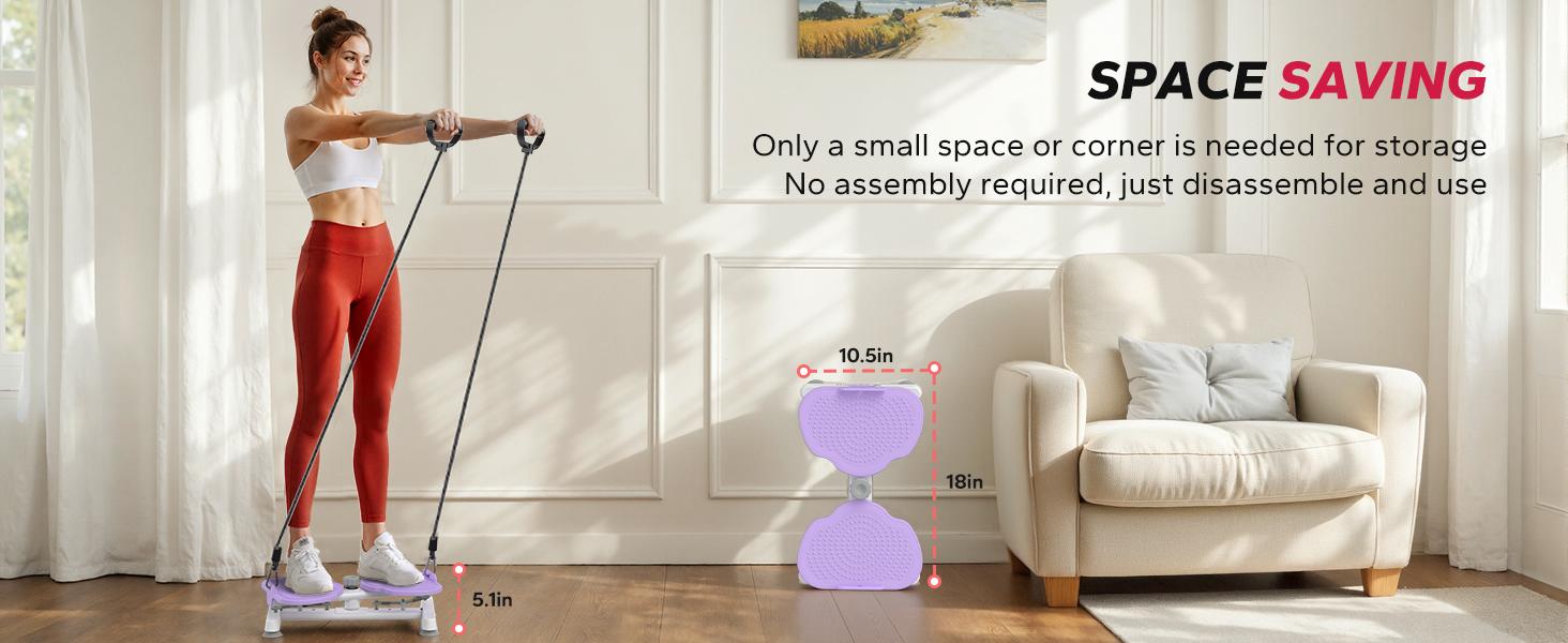 Merach Waist Twister Machine Ab Board for Women Core Workout Equipment Portable Waist Toner for Aerobic Exercise Home Gym Cardio with Resistance Bands Abdominal Muscle Trainer Abdominal Shaper