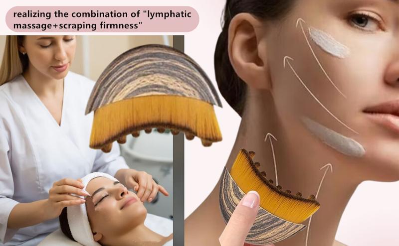 1/2 PCS Lymphatic Contour Face Brush for Sculpting – Anti-Puffiness, Detox & Lift, Improves Skin Glow & Absorption (2 Pcs Contour Face Brush)