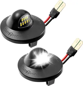 2-Pack LED License Plate Lights for Ford F150 F250 F350 Super Duty Trucks, 9 LED White Lights, Offroad Light Bar, Round LED Lamps