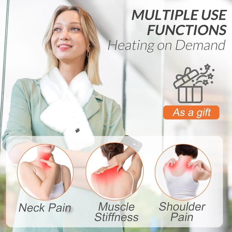 Graphene Heated Scarf for Women Men, Faux Fur Neck Heating Pad, Neck Warmer with 3 Heating Levels for Pain Relief & Stiffness, Gift for Family, Lover(The product does not include a power bank.)) Graphene Heated Scarf for Women Men, Faux Fur Neck Heating Pad, Neck Warmer with 3 Heating Levels for Pain Relief & Stiffness, Gift for Family, Lover(The product does not include a power bank.))