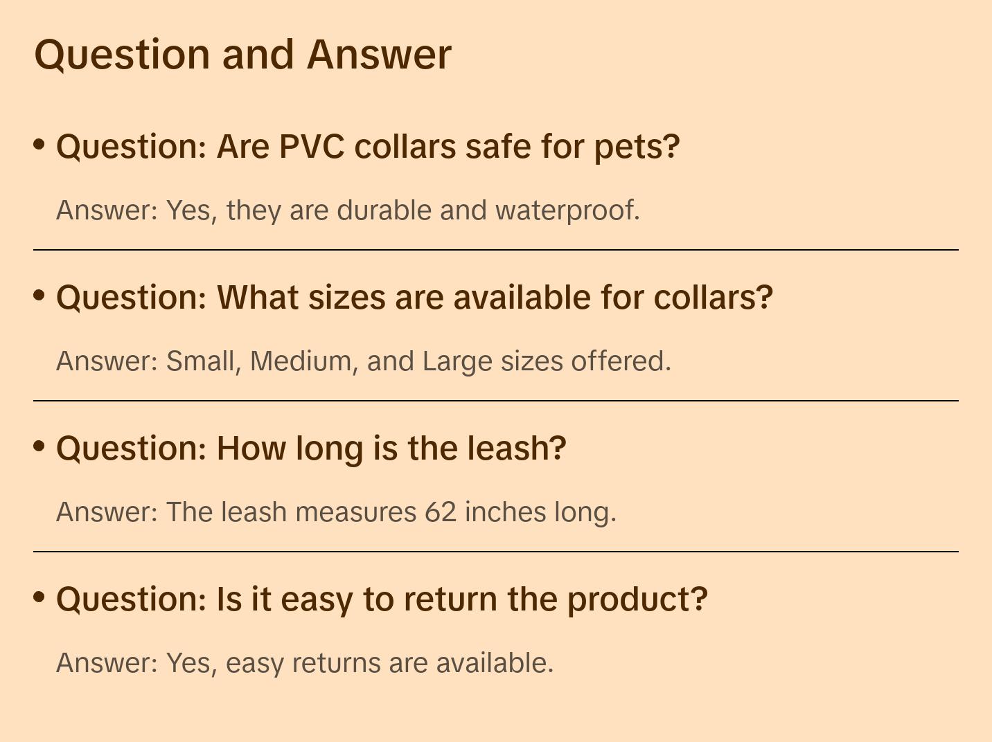 dh Designer PVC Collar & Leash Sets - Stylish Pet Accessories