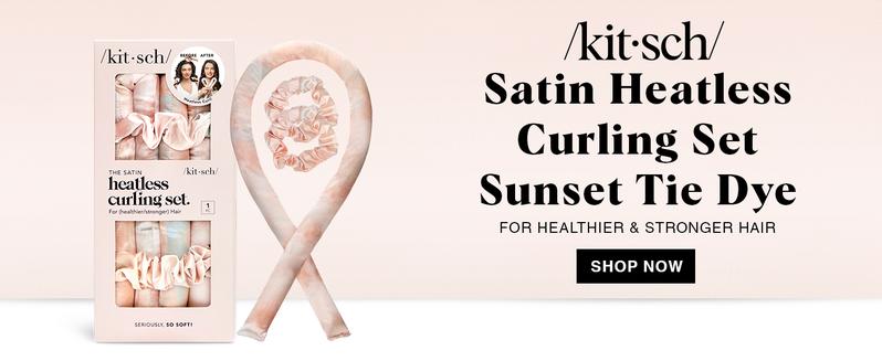 Kitsch Satin Heatless Curling Set - Heatless Hair Curler To Sleep In, Heat Free Curls Overnight, Frizz-Free, Soft Curls - For All Hair Types - Sunset Kitsch Satin Heatless Curling Set - Heatless Hair Curler To Sleep In, Heat Free Curls Overnight, Frizz-Free, Soft Curls - For All Hair Types - Sunset