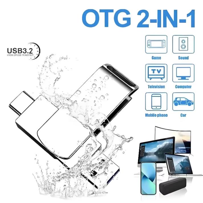 16TB Flash Drive USB 3.2 High Speed Metal U Disk Type-C Memory Stick Waterproof Storage PC Phone Data Transfer New 2026 16TB Flash Drive USB 3.2 High Speed Metal U Disk Type-C Memory Stick Waterproof Storage PC Phone Data Transfer New 2026