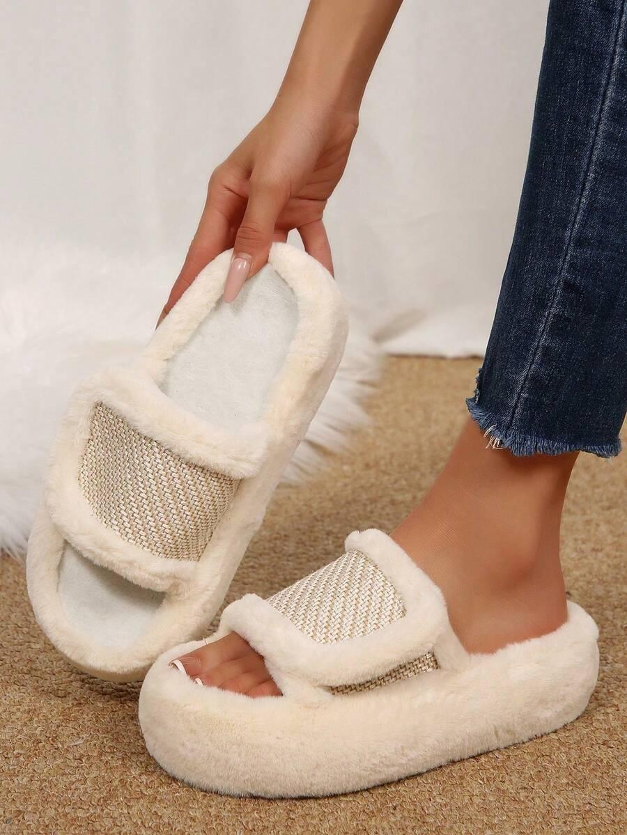 Mysoft Women's Plush Slippers, Soft Warm Winter Shoe, Womensfashion Sandals Slippers for Women, Cozy Indoor Bedroom Footwear, Ideal Valentine's Day Gift