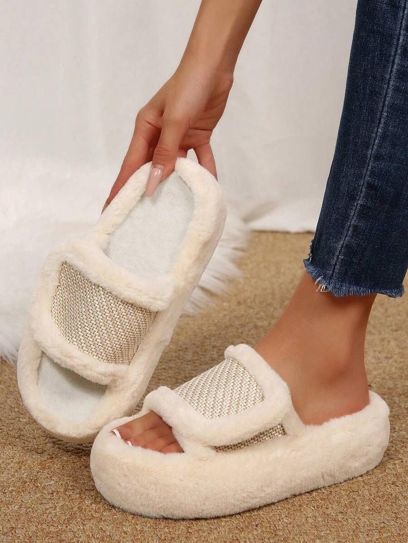 Mysoft Women's Plush Slippers, Soft Warm Winter Shoe, Womensfashion Sandals Slippers for Women, Cozy Indoor Bedroom Footwear, Ideal Valentine's Day Gift
