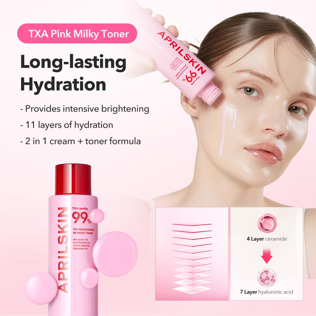 [APRILSKIN official] Clear & Glow on a Budget TXA 99 SET | Deep Cleaner, Milky Toner, Microneedling Serum, Overnight Wrapping Mask, Collagen Hydro Gel Mask, Calendula Peel Off Mask | Pore, Brightening Care for Korean Glass Glow Skin