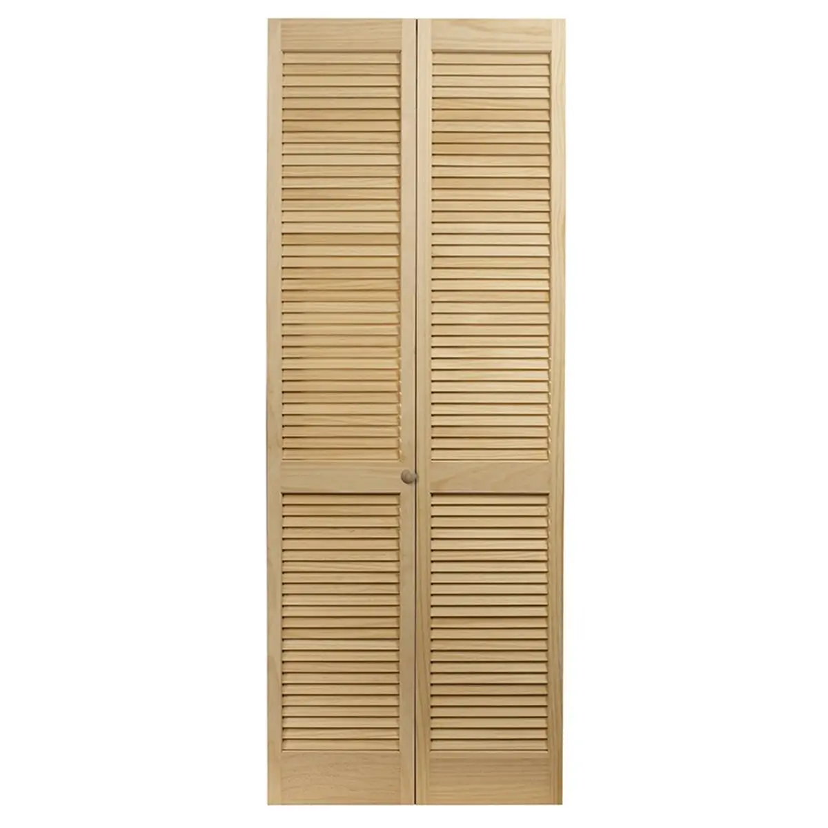 212 MAIN Louvered Bifold Door, Model 104, 24 x 80.5 in. Unfinished Natural Finish Wood Door for Traditional Home Decor with Enhanced Airflow, Louvered Door, Traditional Look
