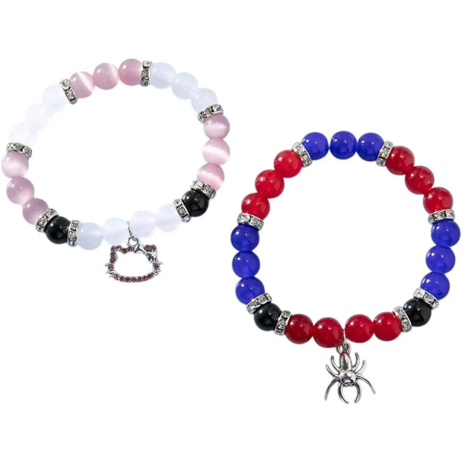 New 2026 Cartoon Cat Spider Kitty Bracelets Matching Heart Magnitic Attract Charm Friendship Gift For Couples Halloween Jewelry Fashion Accessories Creative