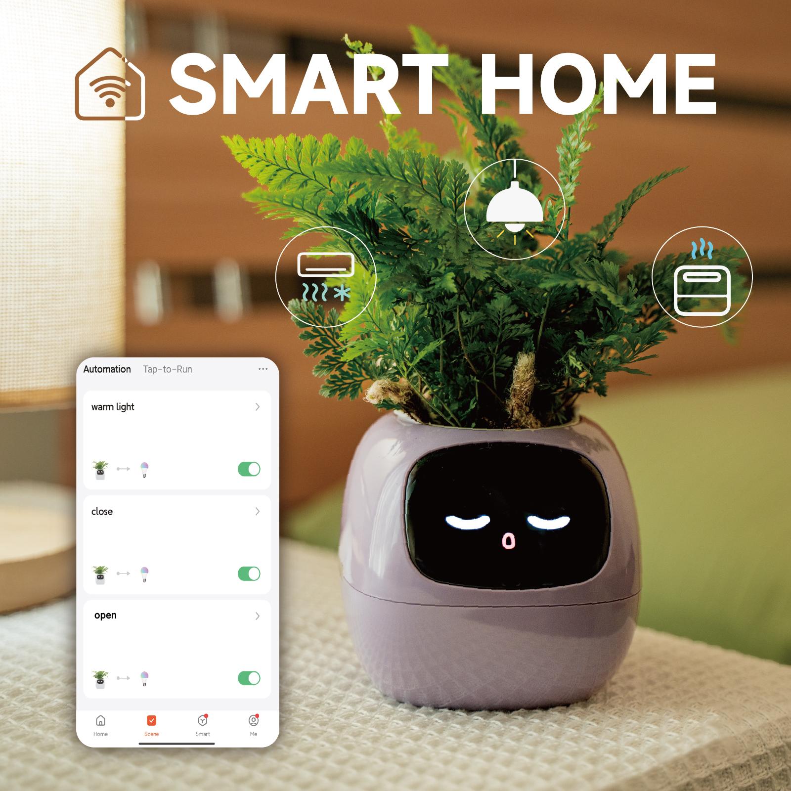 【FaddishDeal】Smart pets, flowerpots for guided plant care, cute virtual digital companions, neat desktop gifts. Home Houseplant Automation Springtok Flora Grow.