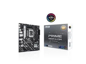 ASUS PRIME H810M-A-CSM Intel H810 LGA 1851 mATX motherboard, 6+1+1+1 Discrete MOS, DDR5, PCIe 4.0, 2xM.2 slots, Intel 1Gb Ethernet, DisplayPort, HDMI, USB 10Gbps, front USB 5Gbps Type-C