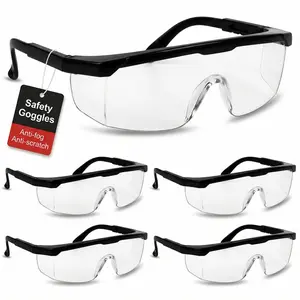 Safety Glasses 4 Pack，Anti-Fog Anti-Scratch Clear Wrap-Around Lenses with Adjustable Temples，Meets ANSI Z87.1 Standard，Unisex Protective Eyewear