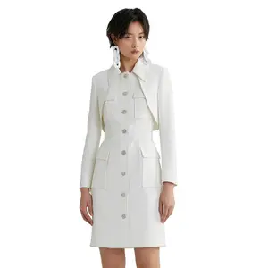 YES BY YESIR belt diamond chain two-piece windbreaker Dress - Hongjie.