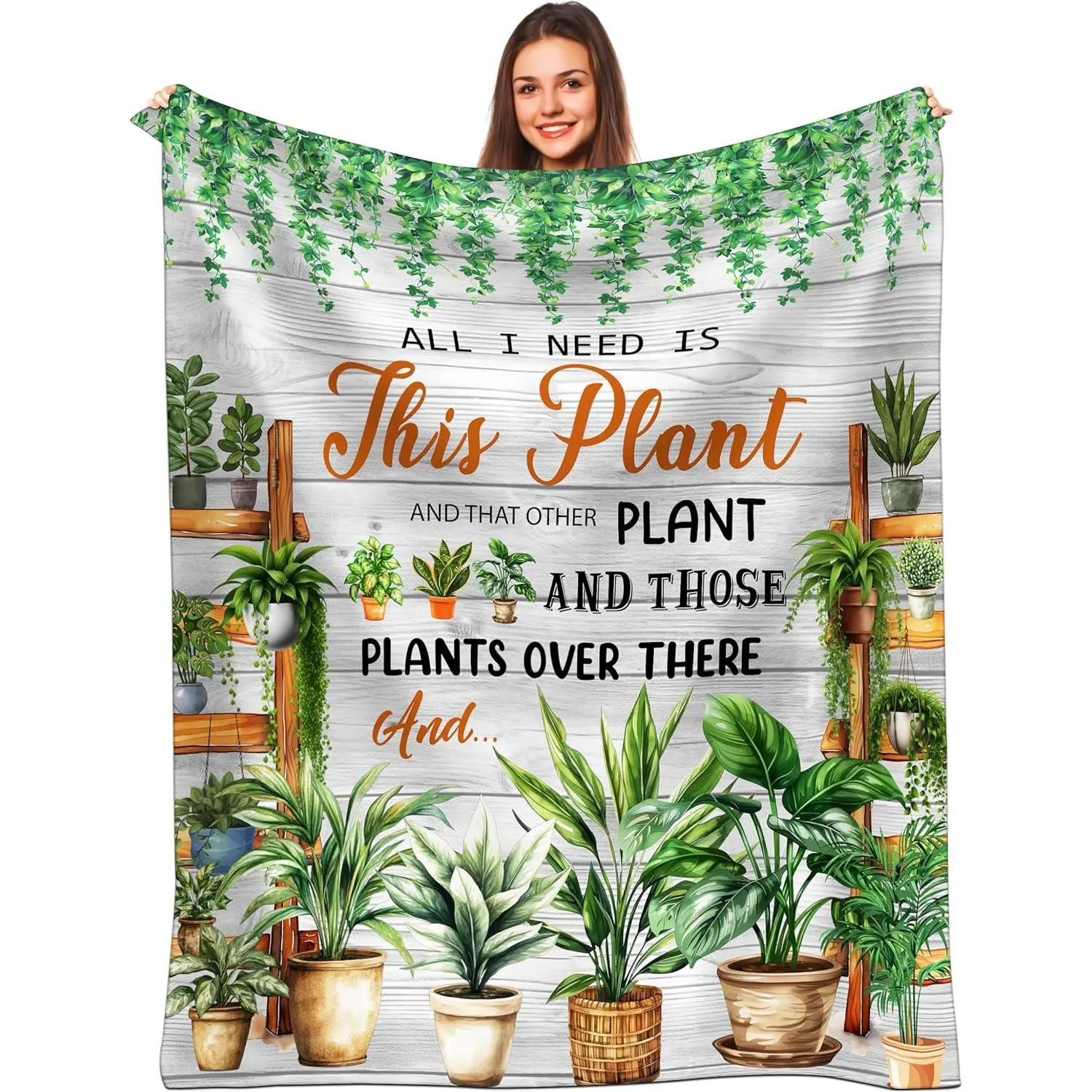 All I Need is This Plant Blanket - Plant Mom Blanket - Gardening Decor Blanket - Plant Lady Blanket - Soft 50X60inch Blanket