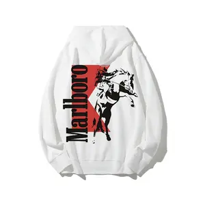 [Made in US] Vintage Marlboro Cowboy Hoodie, Boho Western Style, Unisex Graphic Pullover, Daily Comfort Cotton Menswear, Perfect Gift for Men