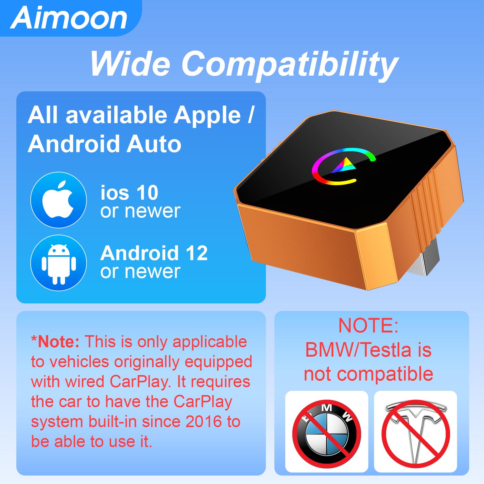 【Enhanced Version 2026】Aimoon Upgraded Version Mini Orange Cube Pro 3.0 Wireless CarPlay Adapter — For Cars 2017+, with Upgraded Chip & Instant Connect