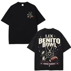 Benito Bor 2026 Edition Pattern Hoodie with Football Bunny Design Best Casual Hoodie for Benito Bowl Game Super Sunday