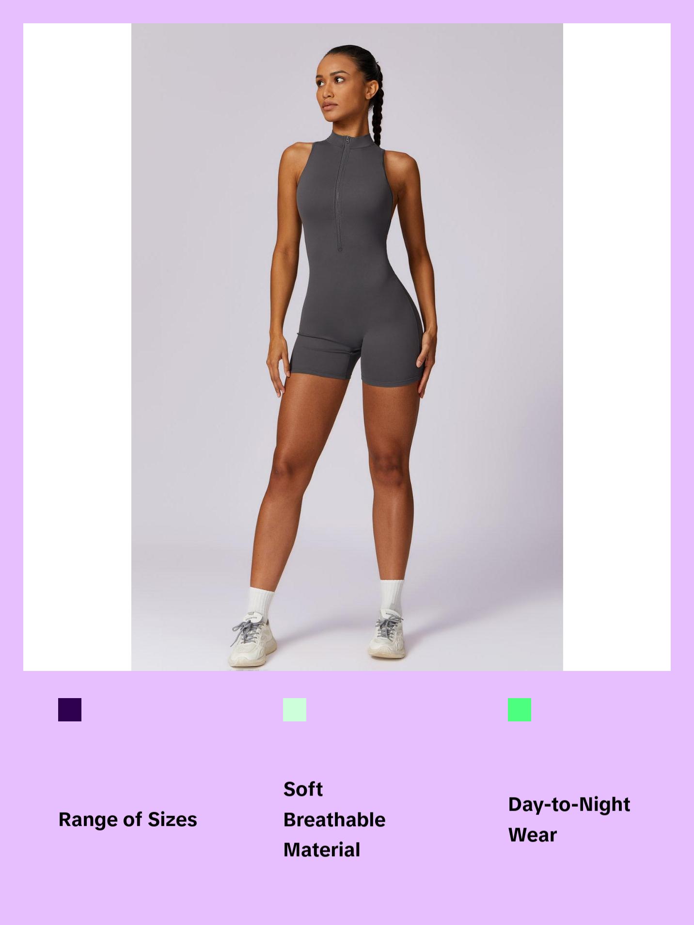 Noelle Heather Gray Romper Womenswear Overalls Womenswear Overalls