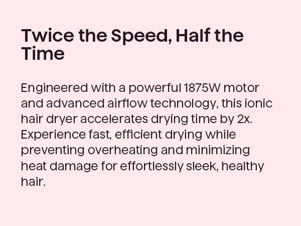 Wavytalk Blown Away Ionic Hair Dryer | 1875W Quick-Dry, Ceramic Coating Heat Damage Protection, Diffuser & Styling Comb Accessories, Lightweight & Quiet, Adaptable to All Hairstyles