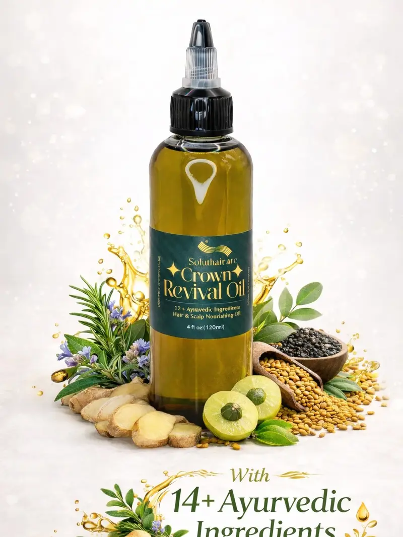 SolutHairCare Crown Revival Oil-Ayurvedic Ingredients Hair Growth & Scalp Nourishing Oil 4oz/120ml