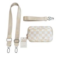 Beige and White Checkered