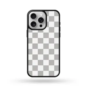 Cloudy Grey Checkered MagSafe Compatible Phone Case